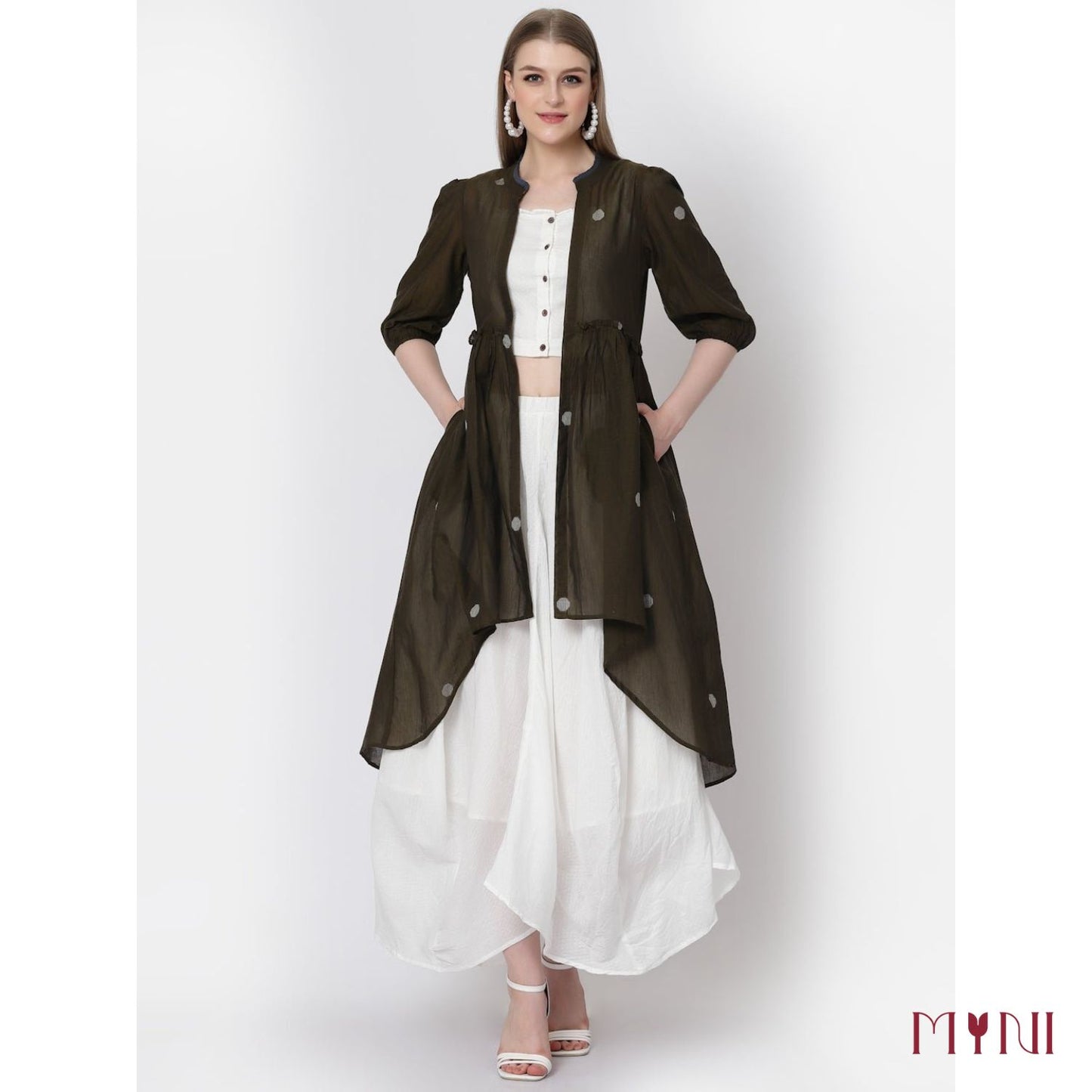 Three Piece Co-ord Set with Skirt & Long Jacket