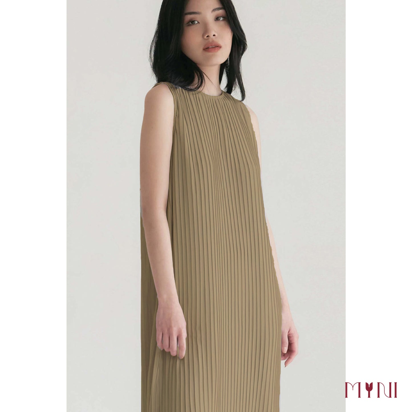 Gold Pleated Dress