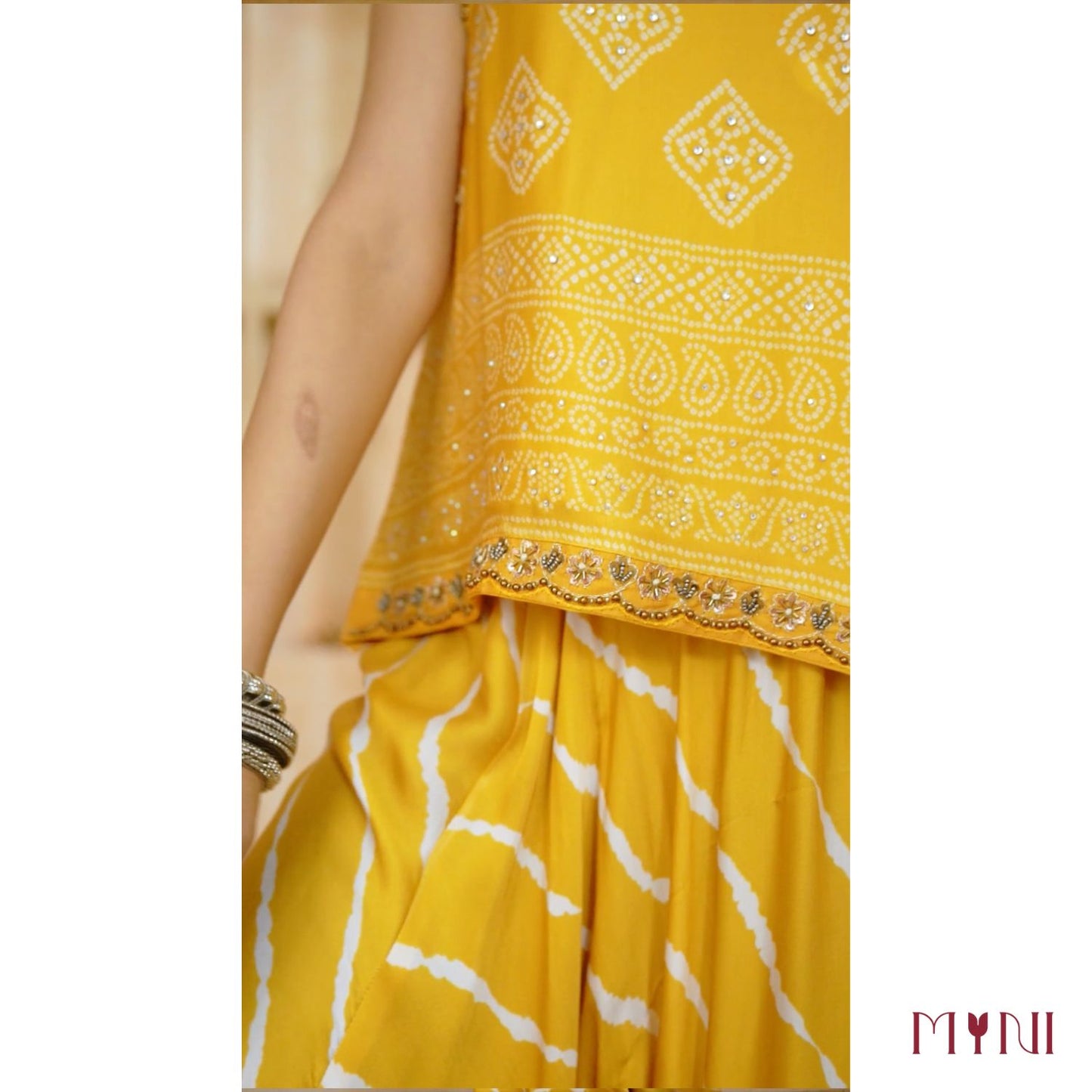 Yellow Halter Neck Dhoti Set
