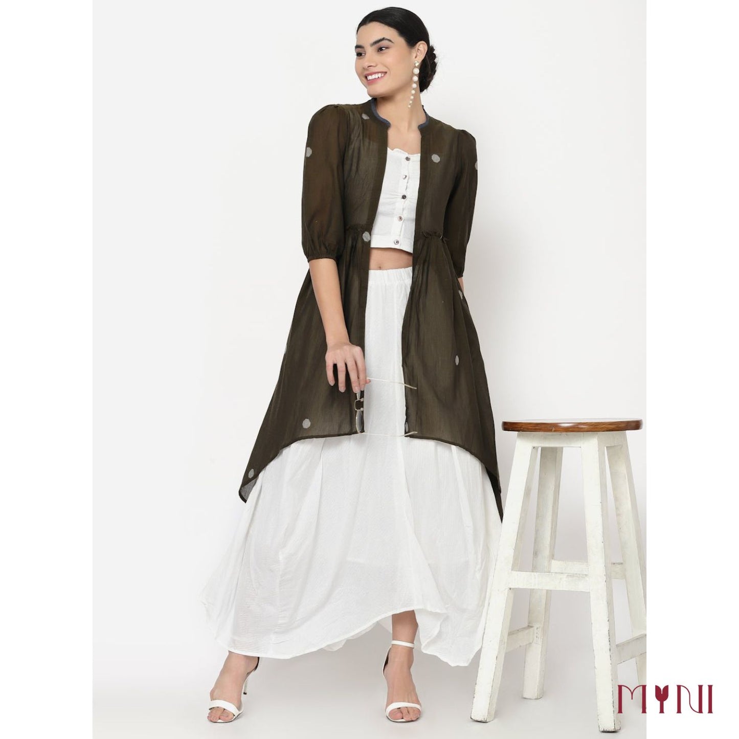 Three Piece Co-ord Set with Skirt & Long Jacket