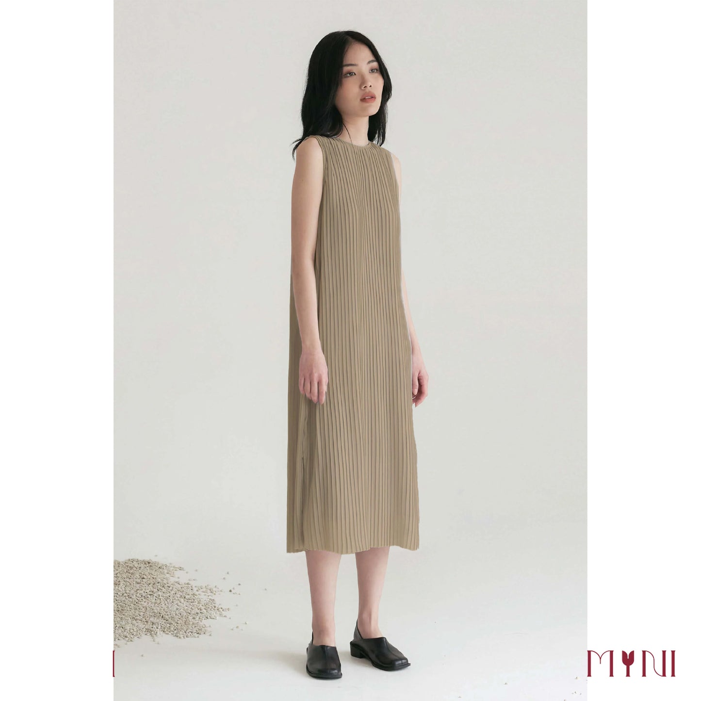 Gold Pleated Dress