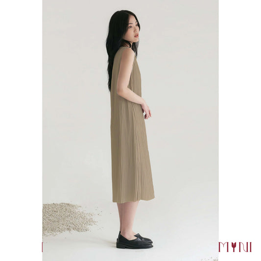 Gold Pleated Dress
