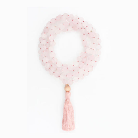 ROSE QUARTZ MALA (TAURUS : वृषभ राशि)