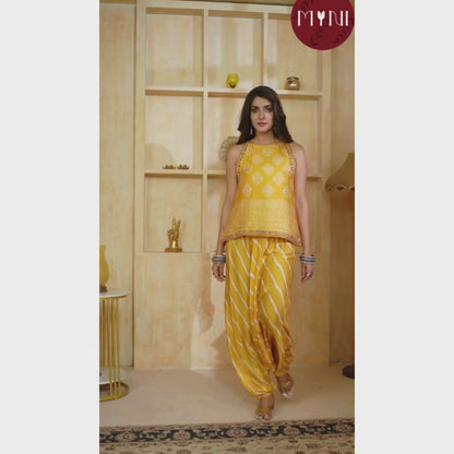 Yellow Halter Neck Dhoti Set